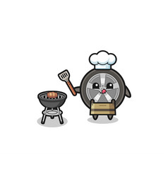 Car Wheel Barbecue Chef With A Grill