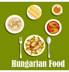 Dinner With Dessert Of Hungarian Cuisine