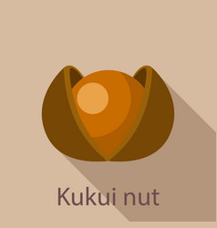 Kukui Nut Icon Flat Style