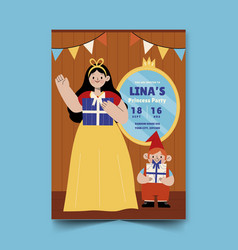 Snow White Birthday Invitation Template Design