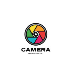 Colorful Photography Camera Lens Logo Design