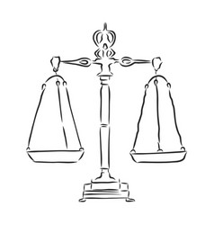 Scales Justice Judicial Attribute Sketch