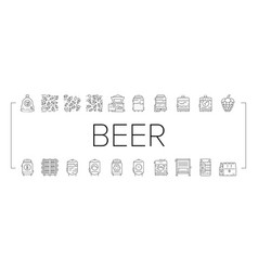 Beer Production Brewery Factory Icons Set