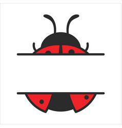 Cartoon Cute Black Polka Dot Red Ladybug Isolated