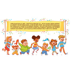 Children Hold Up A Large Poster With Text