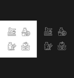 Food Physical Property Test Linear Icons Set