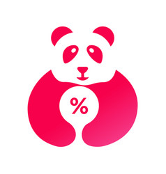 Panda Percentage Logo Negative Space Concept