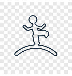 Tightrope Walker Man Concept Linear Icon Isolated