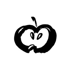 Apple Sketch Icon Isolated On Background