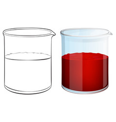 Empty And Filled Beaker Side By Side