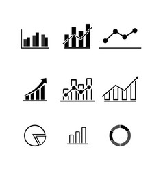 Growing Bar Graph Icon Set Business Graphs