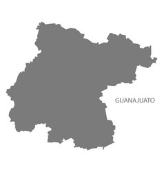 Guanajuato Mexico Map Grey