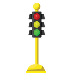 Yellow Traffic Light On A White Background