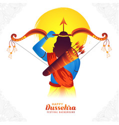 Beautiful Bow And Arrow Of Rama In Happy Dussehra