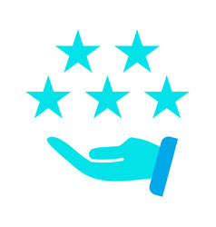 Customer Giving Rewards Five Star Rating Blue Icon