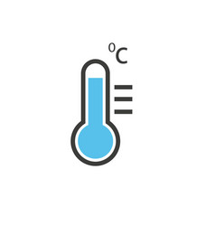 Blue Termometer Icon On White Background Eps 10