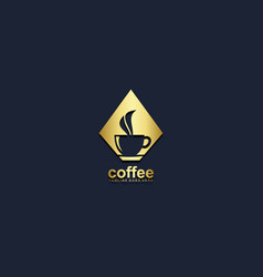 Drink Coffee Cup Gold Logo