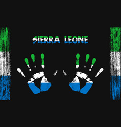 Flag Of Sierra Leone With A Palm