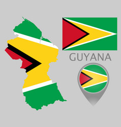 Guyana map Royalty Free Vector Image - VectorStock