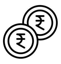 Kolkata Coin Icon Outline City India