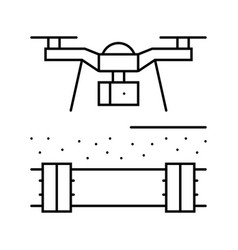 Pipeline Inspection Drone Line Icon