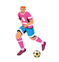 Soccer Player With Ball Footballer In Action