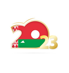 Year 2023 With Belarus Flag Pattern