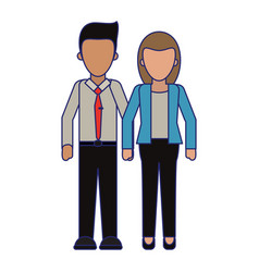 Executive Business Couple Blue Lines Faceless