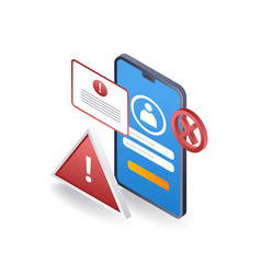 Smartphone Account Error Warning Window Flat