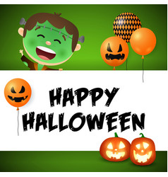 Happy Halloween Poster Design With Zombie