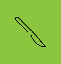 Surgical Scalpel Icon Isolated On Green Background