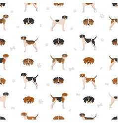 Treeing Walker Coonhound Seamless Pattern