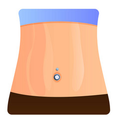 Tummy Piercing Icon Cartoon Style