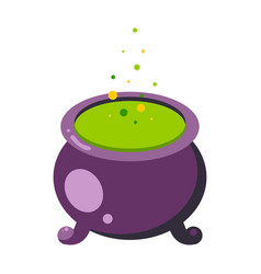 Cartoon Of A Purple Witchs Cauldron