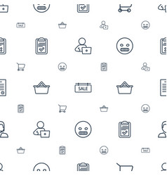 Customer Icons Pattern Seamless White Background