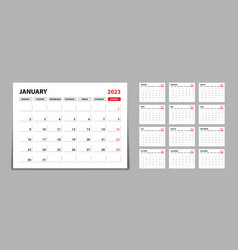 Desk Calendar 2023 Set Monthly Calendar Template