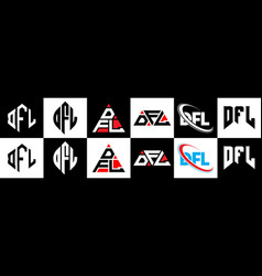 Dfl Letter Logo Design In Six Style Polygon