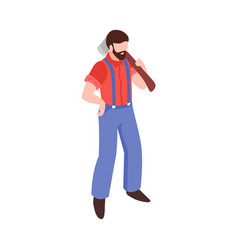 Lumberjack Isometric Icon