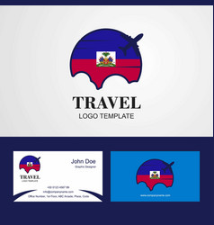 Travel Haiti Flag Logo And Visiting Card Design