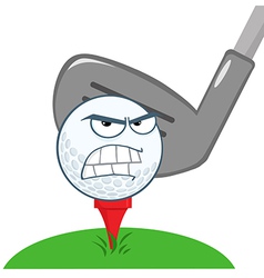 Angry Golf Ball Over Tee