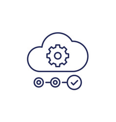 Cloud Service Icon Line