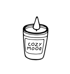 Cozy Mood Candles Hygge Home Decor Hand Drawn