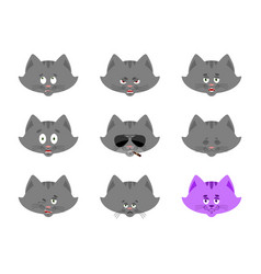 Cat Set Emoji Avatar Sad And Angry Face Guilty