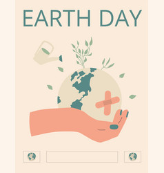 Earth Day Hurt Globe In Human Hand Sick Planet