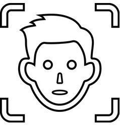 Face Unlock Scan Outline Icon Line Art