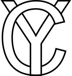 Logo Sign Yc Cy Icon Interlaced Letters C Y