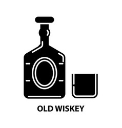 Old Wiskey Icon Black Sign With Editable