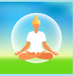 Woman Meditating On Nature Background Meditation