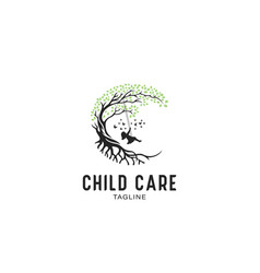 Child Tree Swing Icon Logo Symbol Design