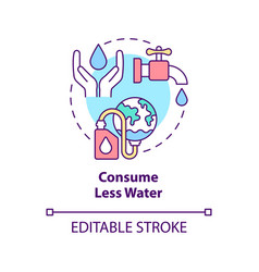 Consume Less Water Concept Icon